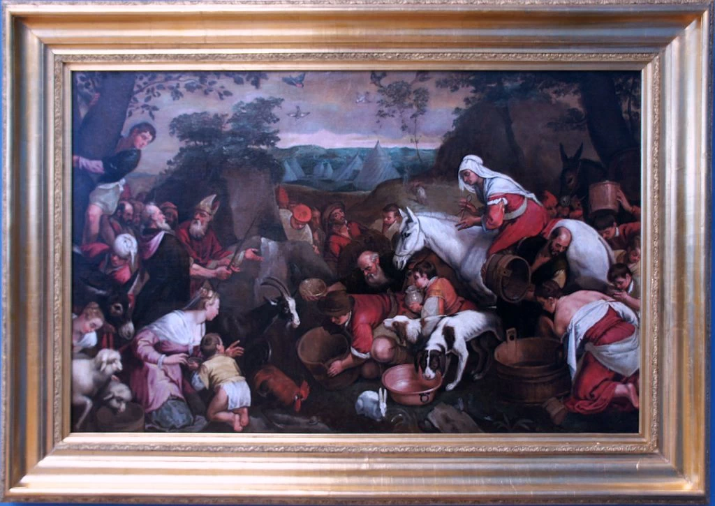 Mosé fa sgorgare l'acqua dala roccia - Jacopo da Ponte, detto Bassano